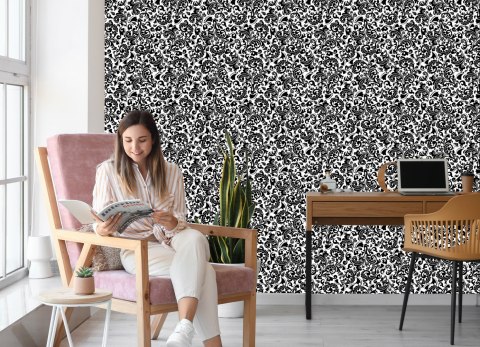 Tapeta Klasyczne Czarno-Białe Ornamenty