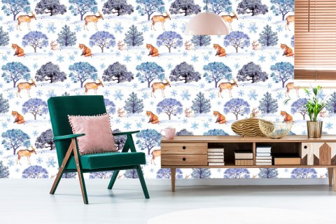 Tapeta - Lisy, Jelenie, Zające I Drzewa