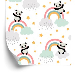 Tapeta Pandy Z Tęczą