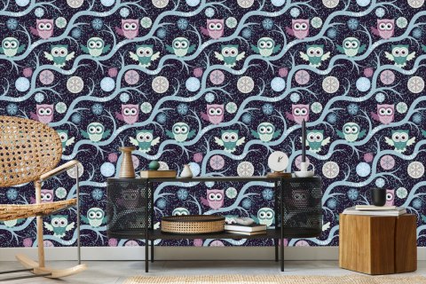 Tapeta Sowy Na Gałęziach