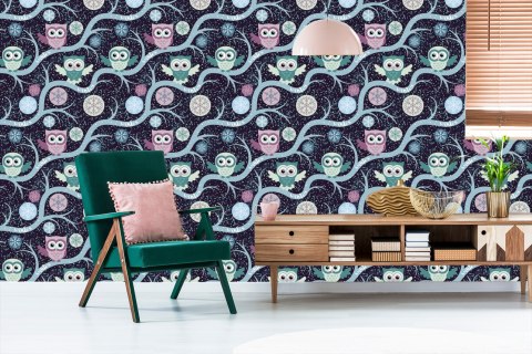 Tapeta Sowy Na Gałęziach