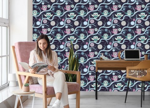 Tapeta Sowy Na Gałęziach