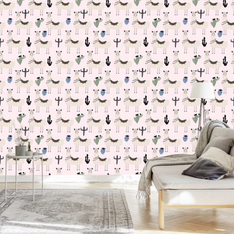 Tapeta W Lamy Zwierzęta Kaktusy, Do Pokoju Dziecka