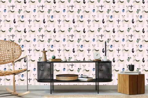 Tapeta W Lamy Zwierzęta Kaktusy, Do Pokoju Dziecka