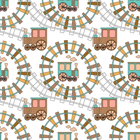 Tapeta Bajkowe Parowozy Z Torami