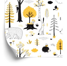 Tapeta Dla Dzieci Jeż, Niedźwiedź I Zając