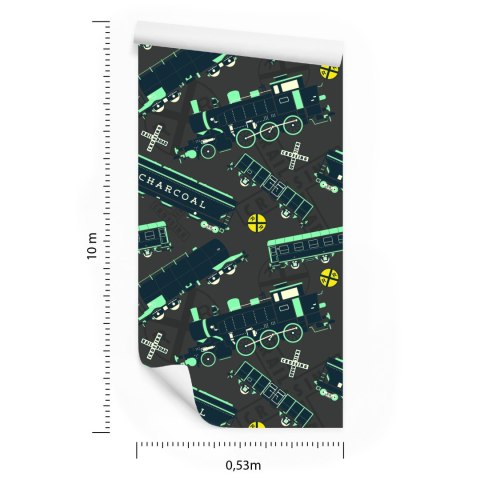 Tapeta Kolorowe Parowozy Vintage