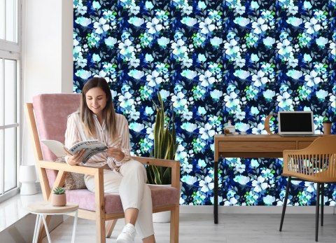 Tapeta Kwiatowy Wzór Akwarela