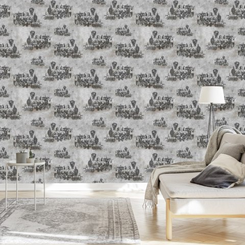 Tapeta Lokomotywy Vintage Na Tle Betonu