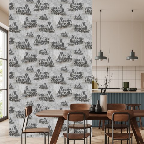 Tapeta Lokomotywy Vintage Na Tle Betonu