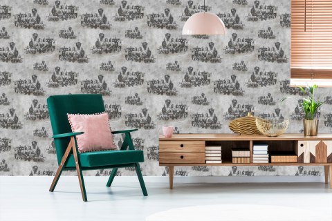 Tapeta Lokomotywy Vintage Na Tle Betonu