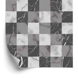 Tapeta Modernistyczna Szara Krata Na Wzór Marmuru