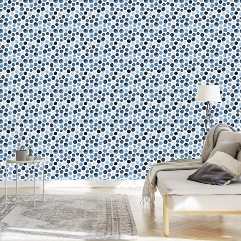 Tapeta Niebieskie Kropki Z Akwareli