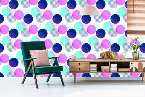 Tapeta Nowoczesne Kolorowe Groszki
