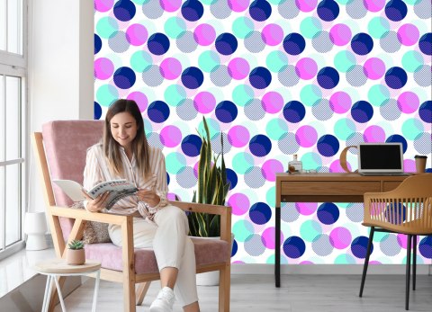 Tapeta Nowoczesne Kolorowe Groszki