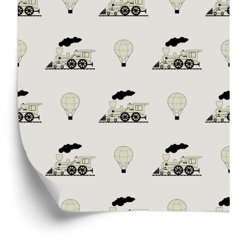 Tapeta Parowozy Z Balonami Vintage