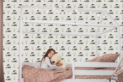 Tapeta Parowozy Z Balonami Vintage