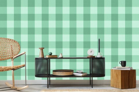 Tapeta Piękna Krata W Odcieniach Zieleni