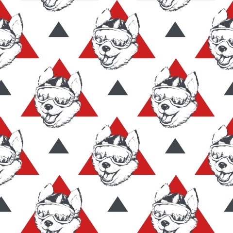 Tapeta Psy I Trójkąty