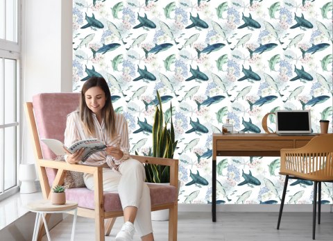 Tapeta Rekiny Na Tle Rafy Koralowej