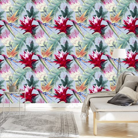 Tapeta Tropikalne Kwiaty Akwarela