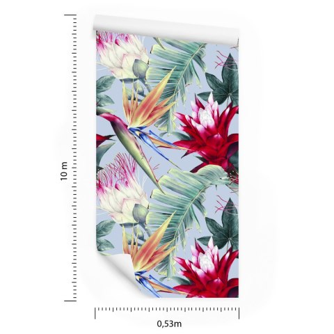 Tapeta Tropikalne Kwiaty Akwarela