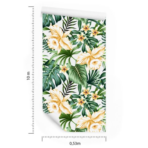 Tapeta Tropikalne Kwiaty Akwarela