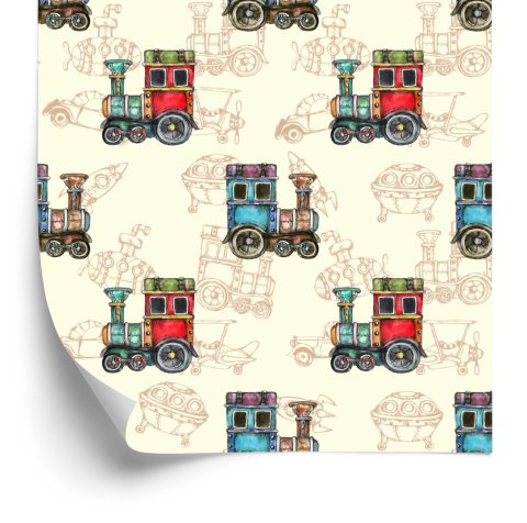 Tapeta Zabawkowe Parowozy Vintage