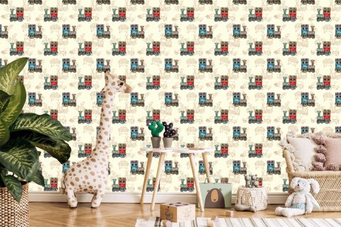 Tapeta Zabawkowe Parowozy Vintage