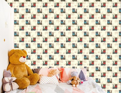 Tapeta Zabawkowe Parowozy Vintage