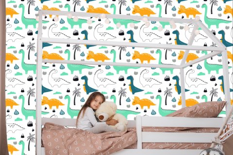 Tapeta Dinozaury, Liście, Góry, Do Pokoju Chłopca