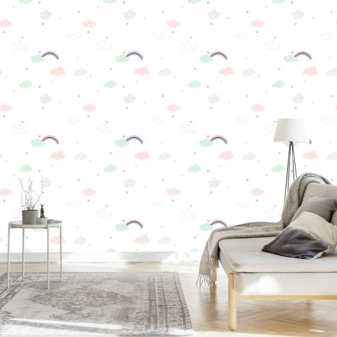 Tapeta Dla Dzieci Gwiazdki, Tęcza I Chmurki