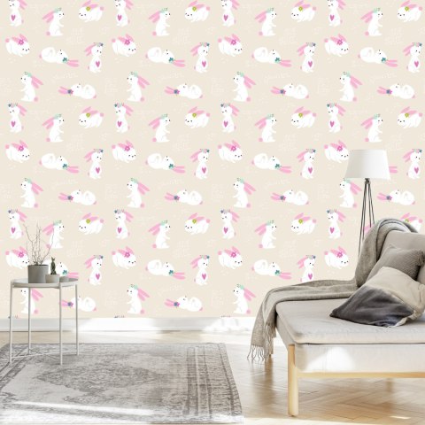 Tapeta Króliki Serduszka