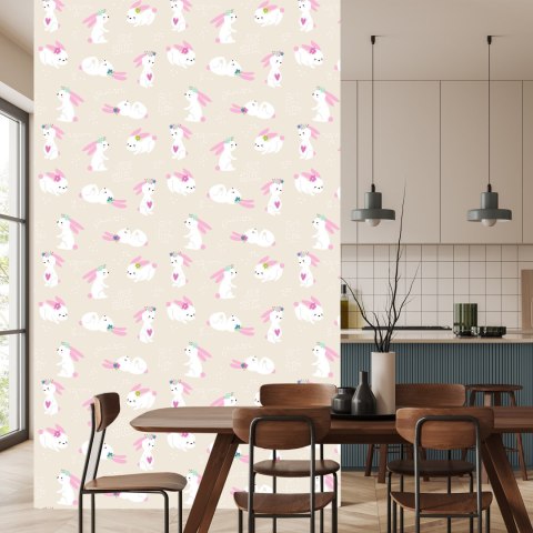 Tapeta Króliki Serduszka