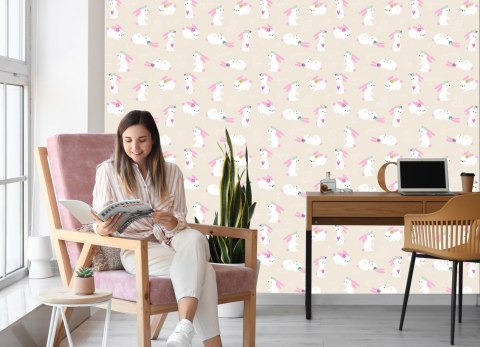 Tapeta Króliki Serduszka