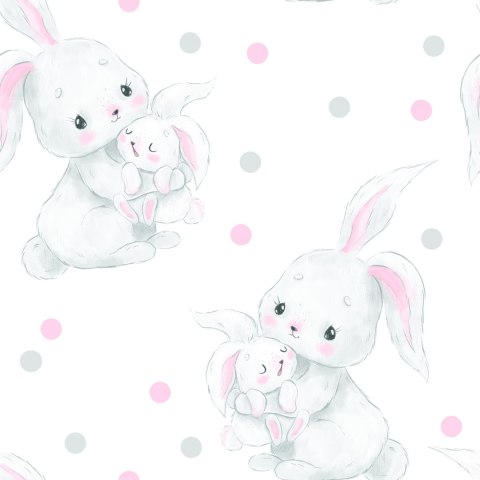 Tapeta Króliki Z Kropkami W Tle