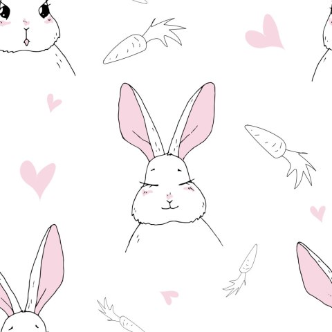 Tapeta Króliki Z Marchewkami