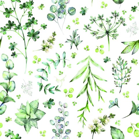 Tapeta Liście I Kwiaty Polne