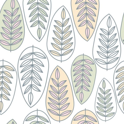 Tapeta Liście W Stylu Skandynawskim, Do Sypialni