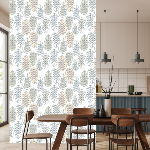 Tapeta Liście W Stylu Skandynawskim, Do Sypialni