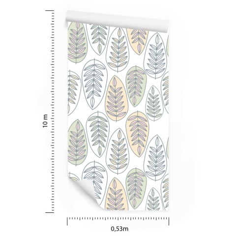 Tapeta Liście W Stylu Skandynawskim, Do Sypialni