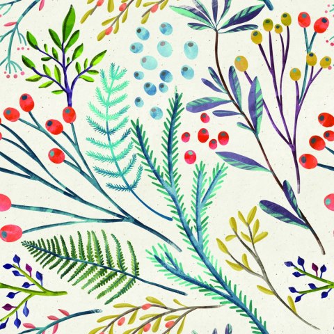 Tapeta Rośliny W Stylu Retro