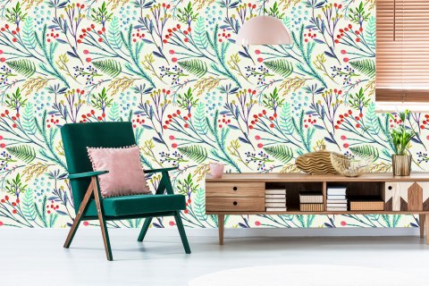 Tapeta Rośliny W Stylu Retro