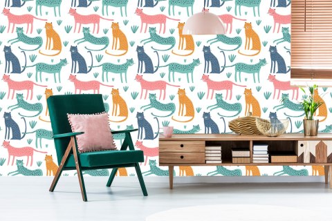 Tapeta Ścienna Dzikie Zwierzęta, Styl Skandynawski