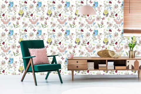 Tapeta Sowy Biedronki