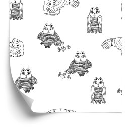 Tapeta Śpiące Sowy