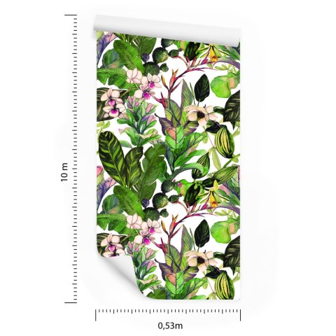 Tapeta Tropikalne Liście Z Kaktusami