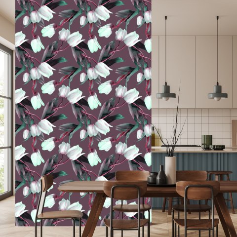 Tapeta Tulipany Z Czerwonymi Łodygami