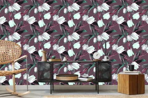 Tapeta Tulipany Z Czerwonymi Łodygami