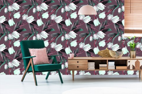 Tapeta Tulipany Z Czerwonymi Łodygami